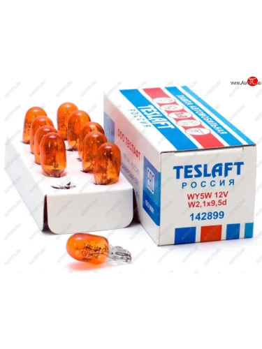Лампа 12V WY5W W2.1x9.5d 30лм желтая Amber TESLAFT (Россия) TESLAFT 4631111142899