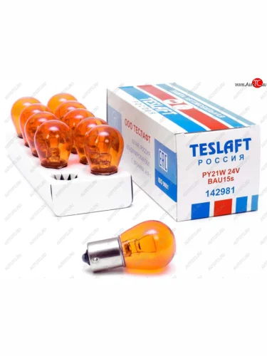 Лампа 24V PY21W BAU15s 250лм желтая Amber TESLAFT (Россия) TESLAFT 4631111142981