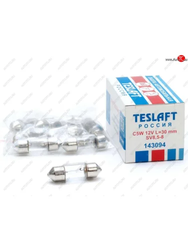 Лампа 12V C5W SV8.5-8 30мм 40лм TESLAFT (Россия) TESLAFT 4631111143094