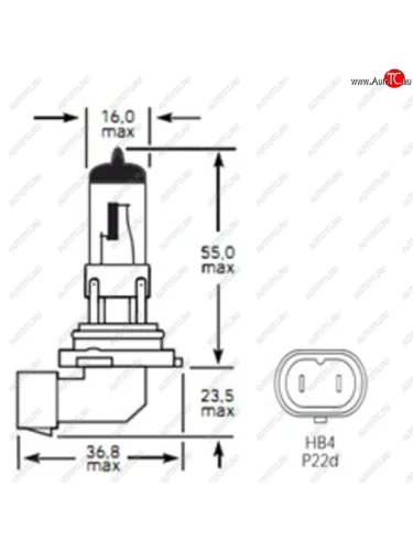 Лампа 12V HB4 51W P22d 1100лм Стандарт TESLAFT (Россия) TESLAFT 4631111143285