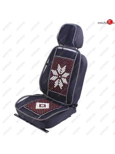 Накидка на сиденье массажная деревянная с подголовником темная с узором NOVA BRIGHT NOVA BRIGHT 46865