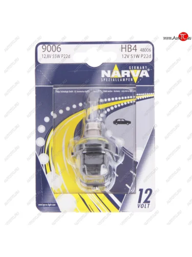 Лампа 12V HB4(9006) 51W P22d блистер (1шт.) Standard NARVA NARVA 480064000