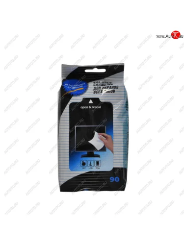 Салфетка влажная для очистки экранов 20х15см в мягкой упаковке 90шт. АВАНГАРД АВАНГАРД 48132