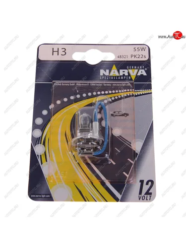 Лампа 12V H3 55W PK22s блистер (1шт.) Standard NARVA NARVA 483214000