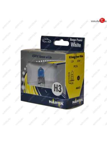 Лампа 12V H3 55W PK22s 4500K бокс (2шт.) Range Power White NARVA NARVA 486022100