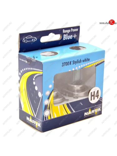 Лампа 12V H4 6055W P43t-38 +50% бокс (2шт.) Range Power Blue+ NARVA NARVA 486772100