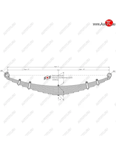Рессора ЗИЛ-5301 задняя (12 листов) L=1565мм ЧМЗ ЧМЗ 5301-2912012-02