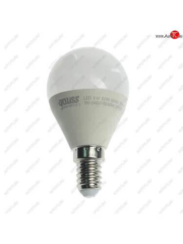 Лампа светодиодная E14 G45 8W (75W) 220V теплый GAUSS GAUSS 53118