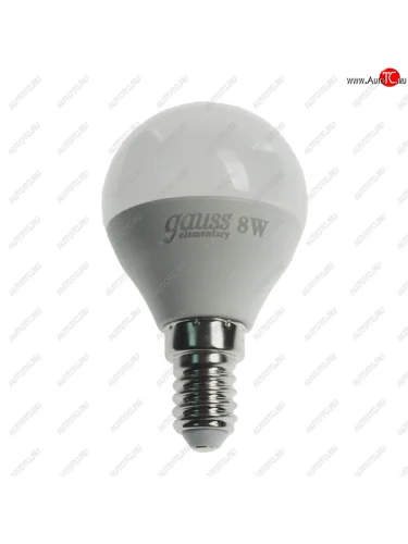 Лампа светодиодная E14 G45 8W (75W) 220V холодный GAUSS GAUSS 53128