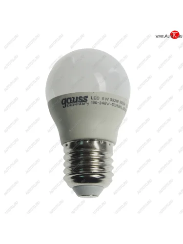 Лампа светодиодная E27 G45 8W (75W) 220V теплый GAUSS GAUSS 53218