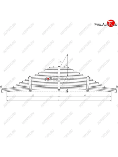 Рессора КАМАЗ-5322,53228,65115-17,6426 задняя (16 листов) L=1450мм ЧМЗ ЧМЗ 5322-2912012
