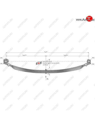 Рессора УАЗ-3153,3159,3162 задняя (4 листа) малолистовая L=1421мм ЧМЗ ЧМЗ 601204uz-2912010