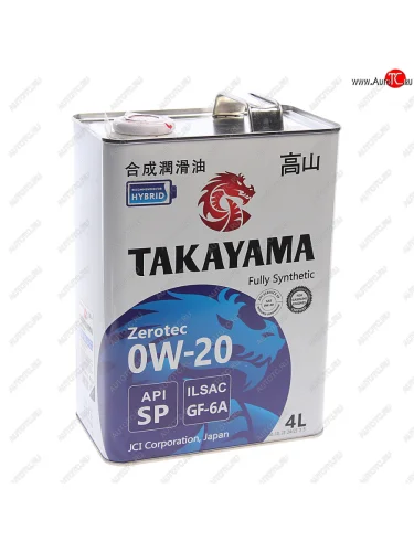 Масло моторное Zerotec GF-6A 0W20 синт.4л TAKAYAMA TAKAYAMA 605599