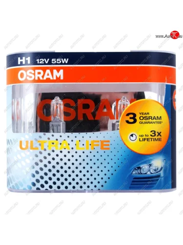 Лампа 12V H1 55W P14.5s бокс (2шт.) Ultra Life OSRAM OSRAM 64150ult-hcb