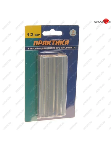 Стержень клеевой 7х100мм 12шт. прозрачный по стеклу и пластику ПРАКТИКА ПРАКТИКА 641-572