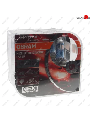 Лампа 12V H4 6055W P43t +150% 4050K бокс (2шт.) Night Breaker Laser OSRAM OSRAM 64193nl2-hcb (euro)