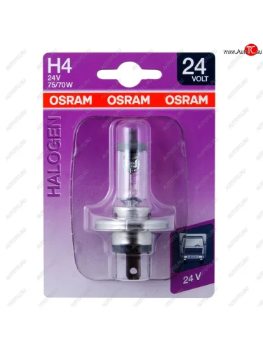 Лампа 24V H4 7570W P43t-38 блистер (1шт.) OSRAM OSRAM 64196-01b