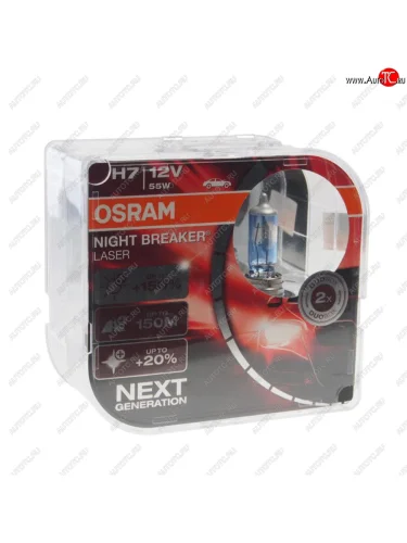 Лампа 12V H7 55W PX26d +150% 3750K бокс (2шт.) Night Breaker Laser OSRAM OSRAM 64210nl2(euro)