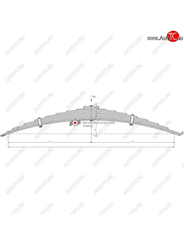 Рессора КАМАЗ-65115 передняя (11 листов) с отверстием под ушко L=1940мм ЧМЗ ЧМЗ 65115-2902012