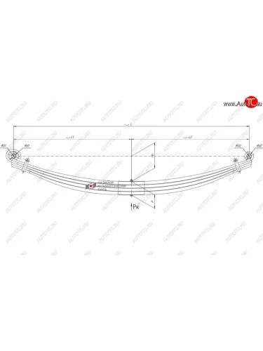Рессора МАЗ-6516 передняя (4 листа) с втулкой L=1900мм ЧМЗ ЧМЗ 6516в9-2902012-00