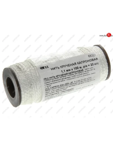 Нить капроновая 1.1ммх100м на бобине белая FIT FIT 68321