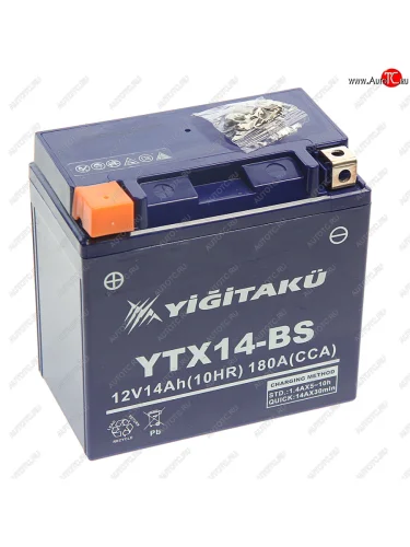 Аккумулятор YIGITAKU MOTO GEL 14А/ч MACPOWER 6ст14 ytx14-bs(mf) MACPOWER 6ст14 ytx14-bs(mf)