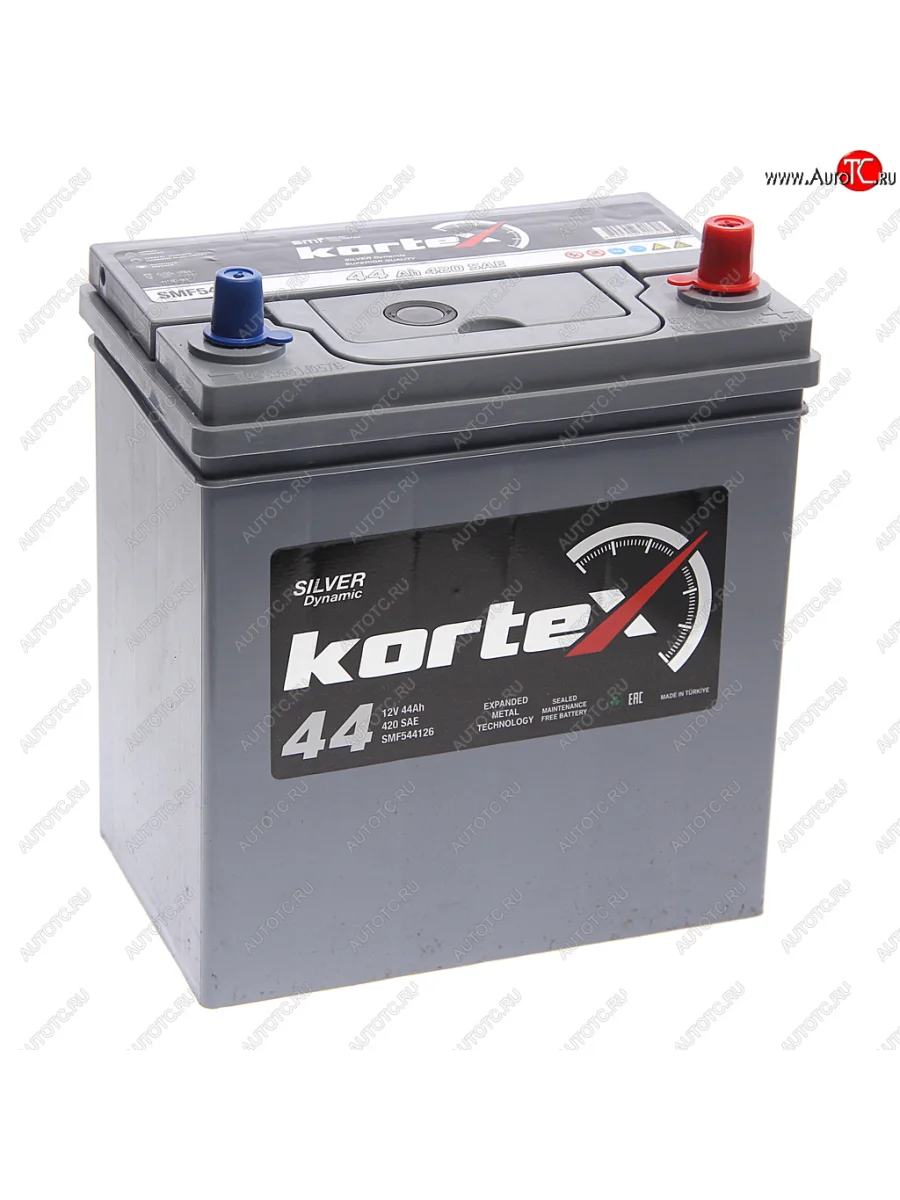 Аккумулятор KORTEX SILVER Dynamic ASIA 44Ач обратная полярность KORTEX 6ст44(0) smf544126 (b19)  в Керчи Республика Крым