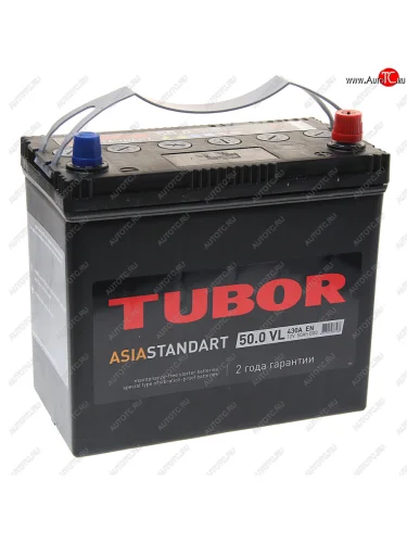 Аккумулятор TUBOR Asia Standart 50Ач обратная полярность TUBOR 6ст50(0) b24l