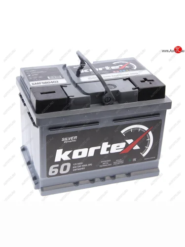 Аккумулятор KORTEX SILVER Dynamic 60Ач обратная полярность, низкий KORTEX 6ст60(0) smf560402