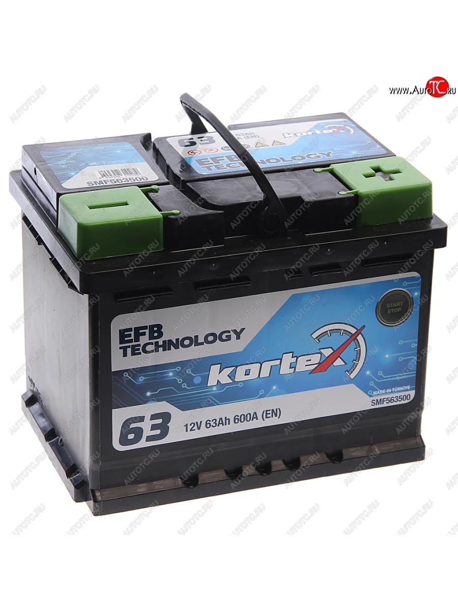 Аккумулятор KORTEX EFB 63Ач обратная полярность KORTEX 6ст63(0) smf563500  в Керчи Республика Крым
