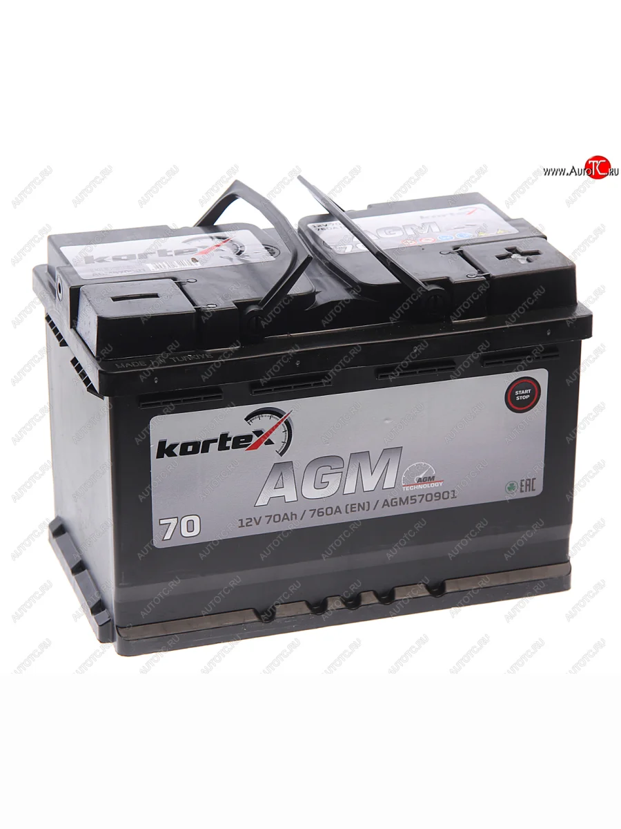 Аккумулятор KORTEX AGM 70Ач обратная полярность KORTEX 6ст70(0) agm570901  с доставкой в г. Самара