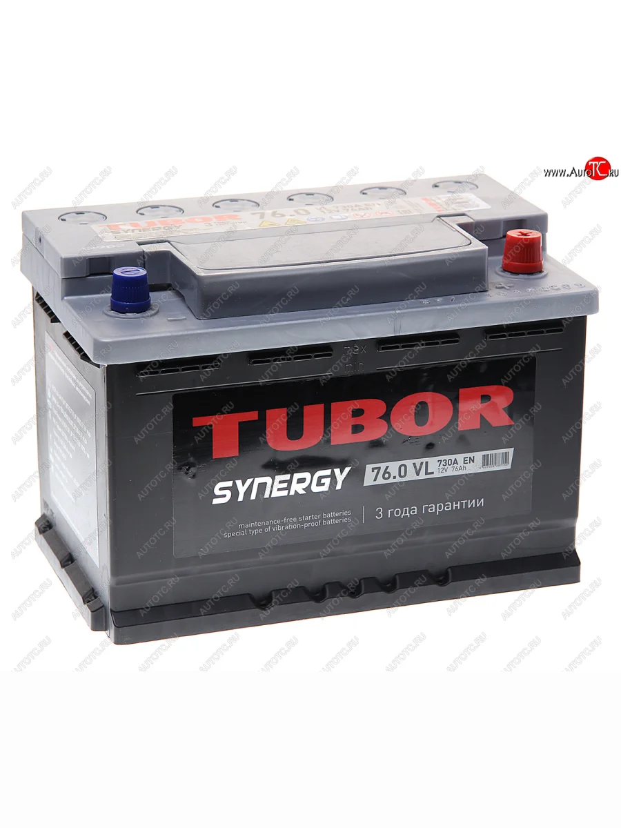 Аккумулятор TUBOR Synergy 76Ач обратная полярность TUBOR 6ст76(0)  в Самаре Самарской области
