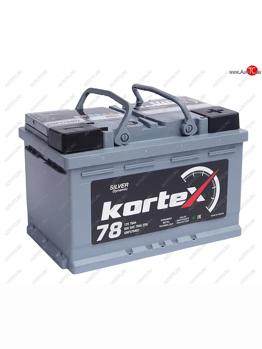 Аккумулятор KORTEX SILVER Dynamic 78Ач обратная полярность, низкий KORTEX 6ст78(0) smf578402  в Керчи Республика Крым