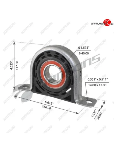 Опора вала карданного IVECO Daily (d=40мм) MANSONS MANSONS 700.672 MANSONS 700.672