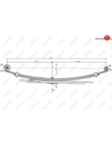 Рессора KIA Bongo 3 (06-) (2WD) задняя (5 листов) L=1265мм ЧМЗ SPRINGER ЧМЗ 700905ka-2912012-10
