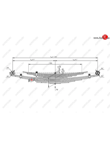 Рессора ISUZU NPR 75 задняя (13 листов) с подрессорником L=1362мм ЧМЗ SPRINGER ЧМЗ 701113is-2912012-10