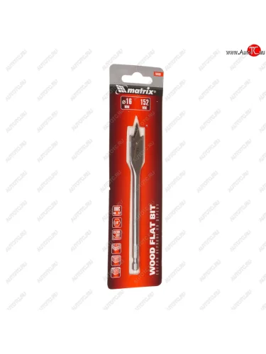 Сверло по дереву перьевое 16.0х152мм 6-гранный хвостовик MATRIX MATRIX 70408