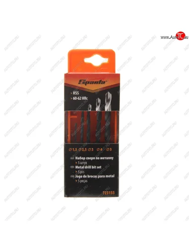 Набор сверл по металлу 1.5-5.0мм HSS (5шт.) SPARTA SPARTA 723155