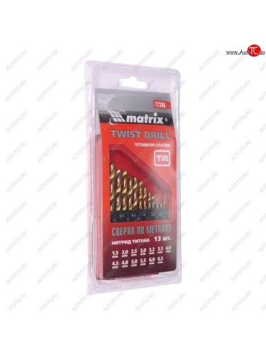 Набор сверл по металлу 1.5-6.5мм HSS (13шт.) MATRIX MATRIX 72386