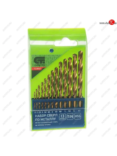 Набор сверл по металлу 1.5-6.5мм HSS (13шт.) СИБРТЕХ СИБРТЕХ 723867