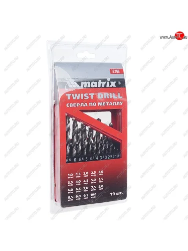 Набор сверл по металлу 1.0-10.0мм HSS (19шт.) MATRIX MATRIX 72388