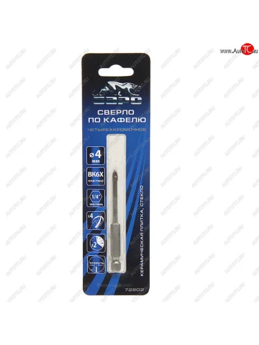 Сверло по керамике 4.0мм 4 лезвия БАРС БАРС 72802 БАРС 72802