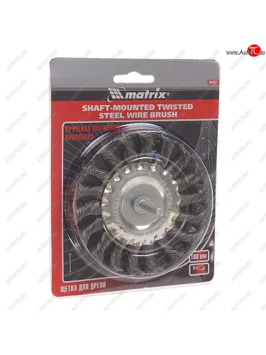 Кордщетка для дрели дисковая 100мм крученая сталь MATRIX MATRIX 74432