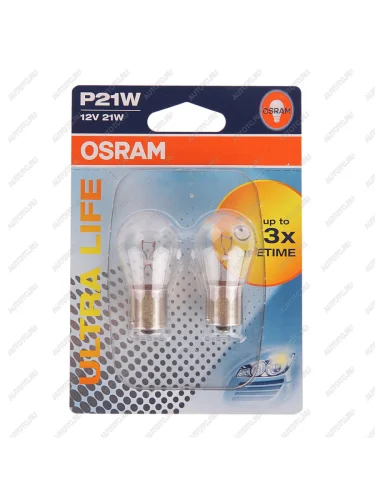 Лампа 12V P21W BA15s блистер (2шт.) Ultra Life OSRAM OSRAM 7506ult-02b