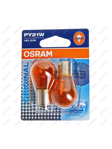 Лампа 12V PY21W BAU15s желтая блистер (2шт.) OSRAM OSRAM 7507-02b