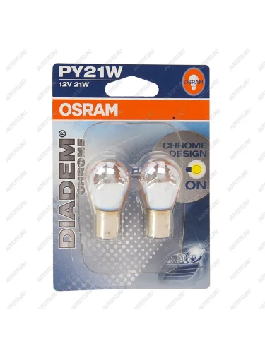 Лампа 12V PY21W BAU15s желтая блистер (2шт.) Diadem Chrome OSRAM OSRAM 7507dc-02b