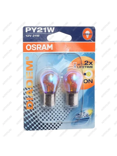 Лампа 12V PY21W BAU15s желтая блистер (2шт.) Diadem OSRAM OSRAM 7507lda-02b