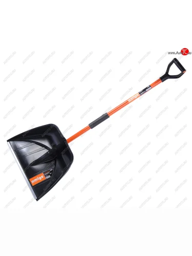 Лопата снеговая пластиковая 540х410мм с алюминиевым черенком и ручкой AMIGO AMIGO 78001