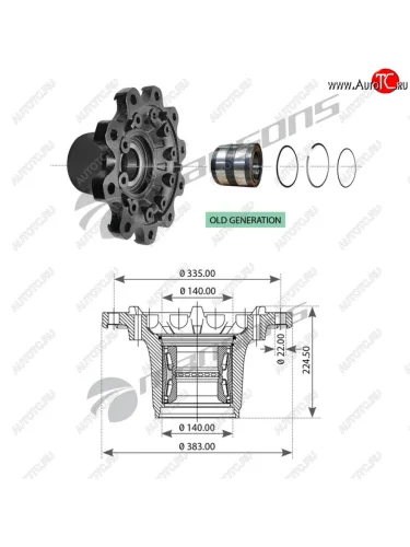 Ступица MERCEDES задняя (с подшипником) MANSONS MANSONS 790.162