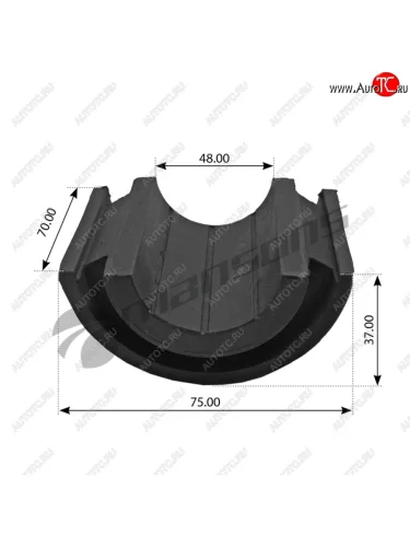Сайлентблок IVECO Stralis,EuroTech,Cargo стабилизатора заднего центр (половинка)(50х74х70мм) MANSONS MANSONS 790.531